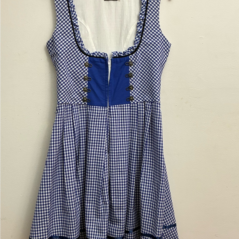 Blue Gingham Mini Dress